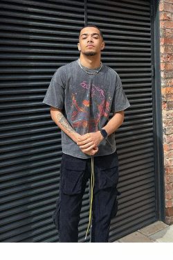 Vintage Washed Chaos Tee - Y2K Summer Grunge, 90s Retro, Pastel Goth, Y2K Party & Club Outfits