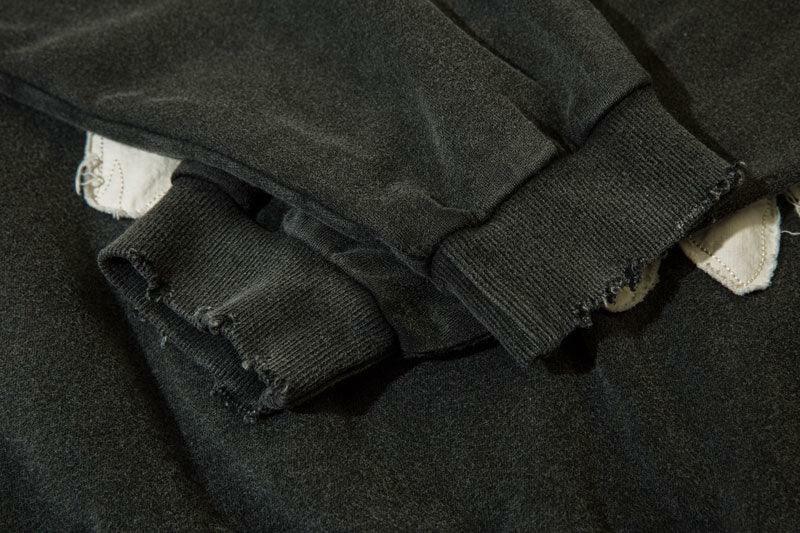 Vintage Washed Fangs Hoodie - Y2K Grunge, 90s Fashion, Retro Style, Gothic Y2K, Summer Y2K