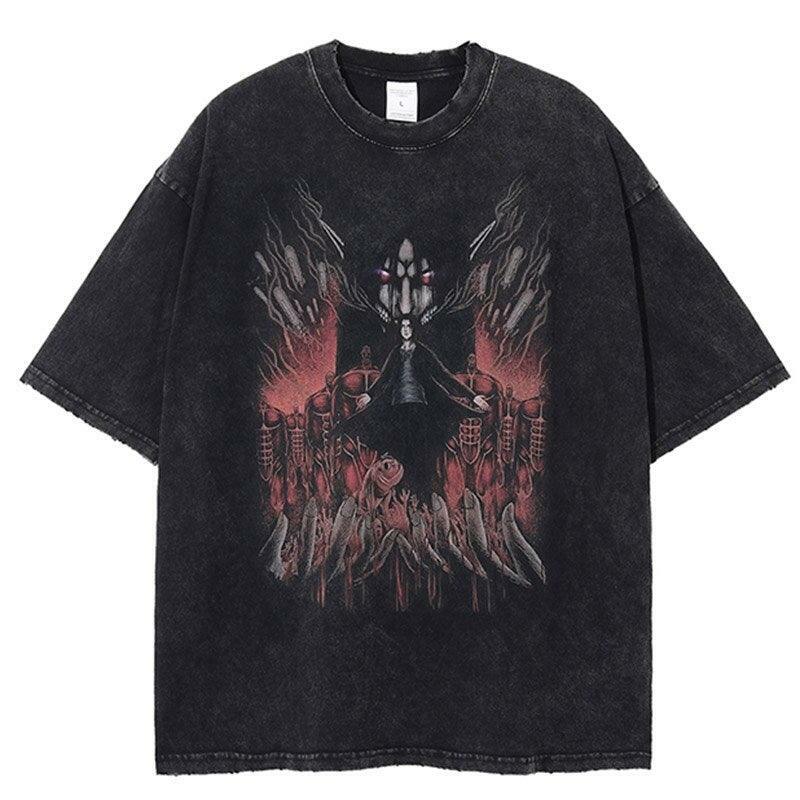 Vintage Washed Titan Oversized Tee - Y2K Summer, 90s Grunge, Retro Goth, Baby Tees, Y2K Pop