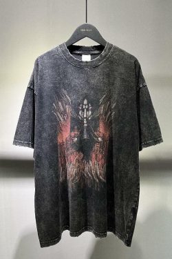 Vintage Washed Titan Oversized Tee - Y2K Summer, 90s Grunge, Retro Goth, Baby Tees, Y2K Pop