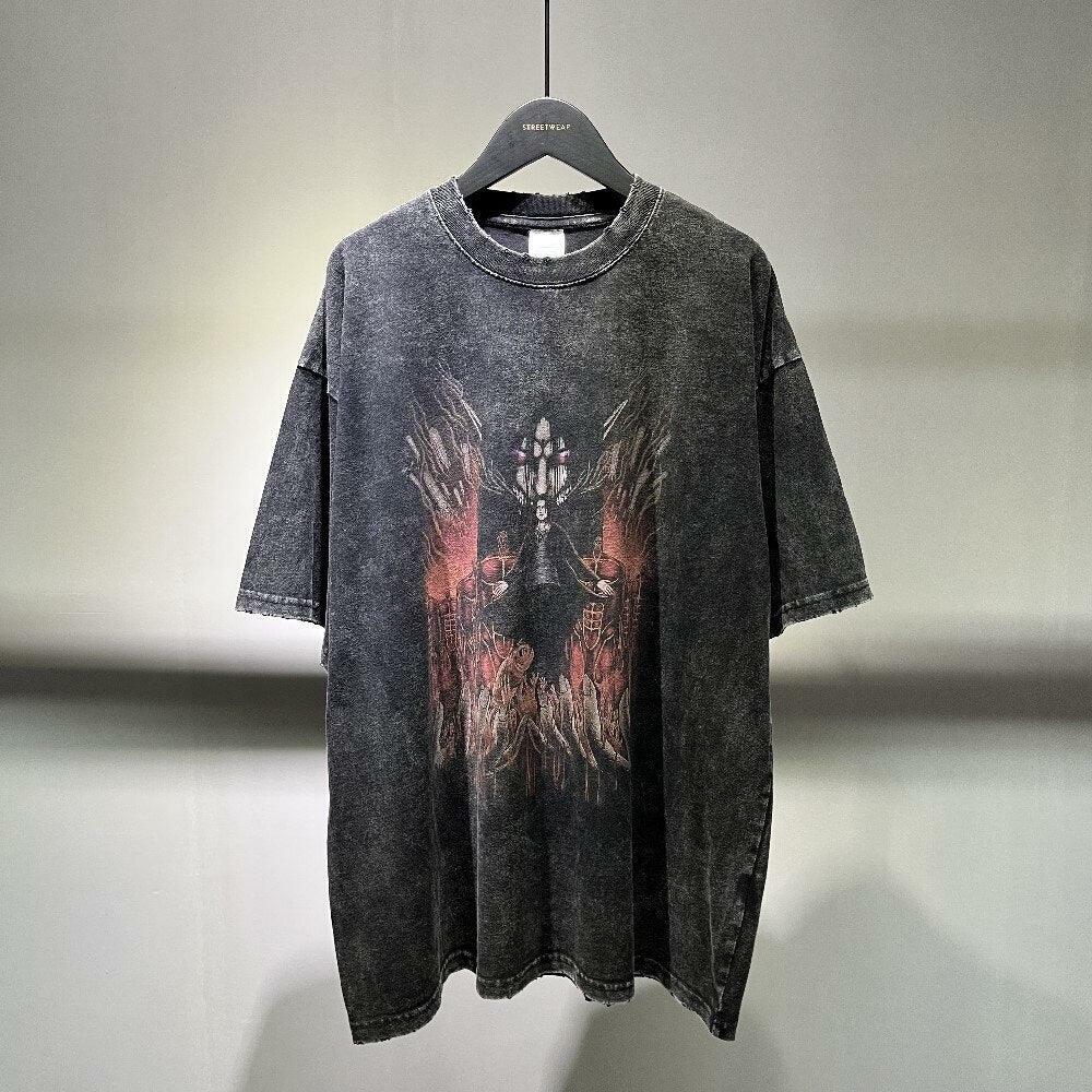 Vintage Washed Titan Oversized Tee - Y2K Summer, 90s Grunge, Retro Goth, Baby Tees, Y2K Pop