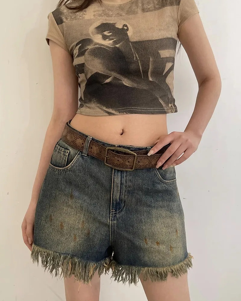 Vintage Y2K Leather Belt - Perfect for 90s Grunge, Retro, and Summer Y2K Outfits