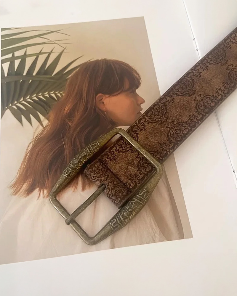 Vintage Y2K Leather Belt - Perfect for 90s Grunge, Retro, and Summer Y2K Outfits
