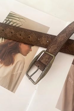 Vintage Y2K Leather Belt - Perfect for 90s Grunge, Retro, and Summer Y2K Outfits