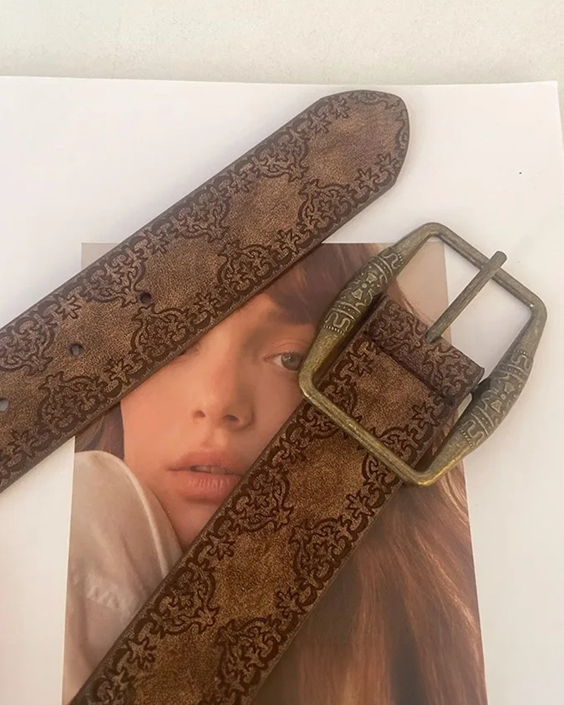 Vintage Y2K Leather Belt - Perfect for 90s Grunge, Retro, and Summer Y2K Outfits