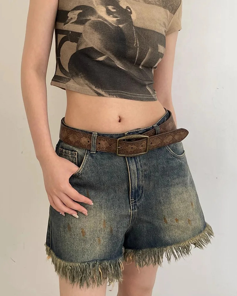 Vintage Y2K Leather Belt - Perfect for 90s Grunge, Retro, and Summer Y2K Outfits