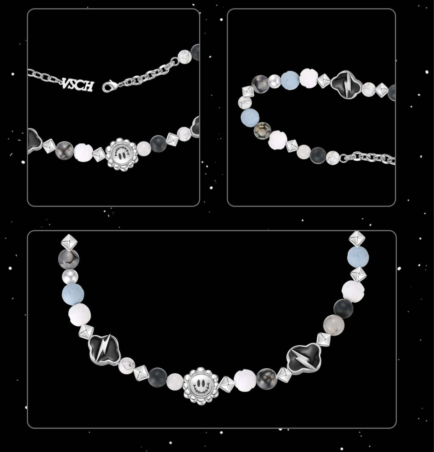 VSCH Lightning Necklace - Y2K Grunge, 90s Retro, Pastel Goth, Y2K Popstar, Summer Y2K