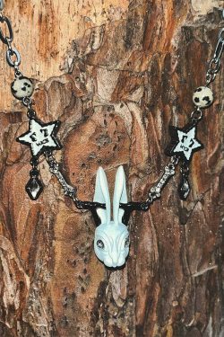 VSCH Lucky Rabbit Necklace - Y2K Grunge, 90s Retro, Pastel Goth, Summer Y2K Fashion Accessory