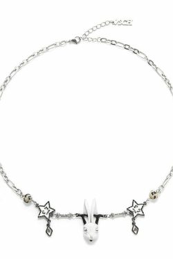 VSCH Lucky Rabbit Necklace - Y2K Grunge, 90s Retro, Pastel Goth, Summer Y2K Fashion Accessory