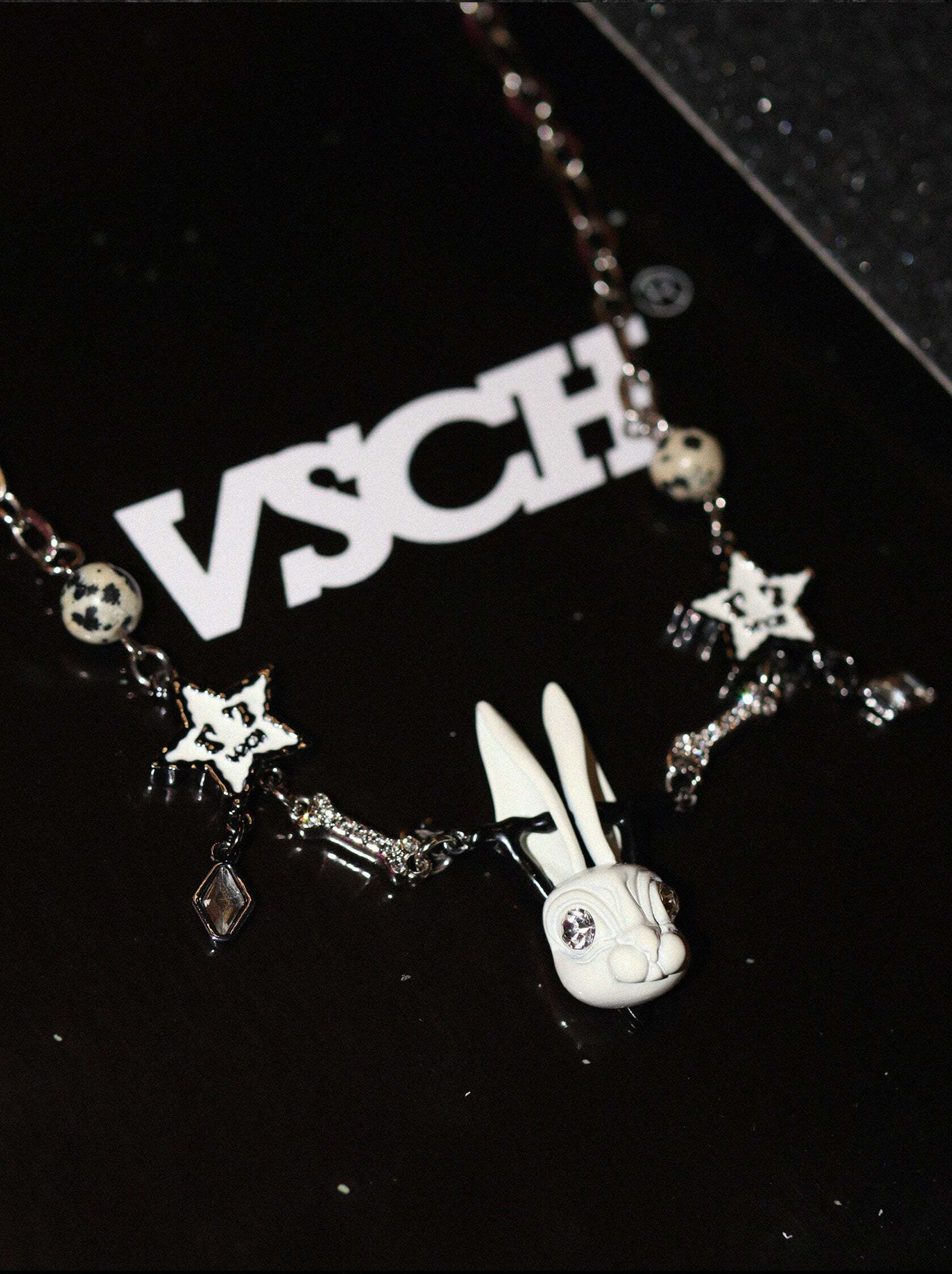 VSCH Lucky Rabbit Necklace - Y2K Grunge, 90s Retro, Pastel Goth, Y2K Popstar, Summer Y2