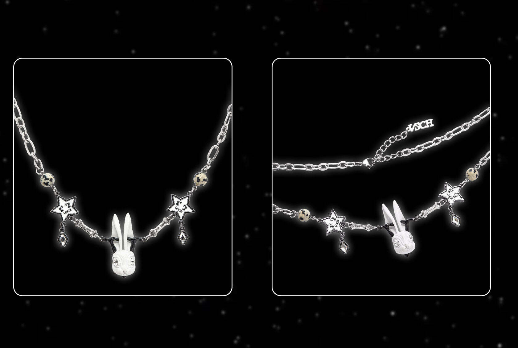VSCH Lucky Rabbit Necklace - Y2K Grunge, 90s Retro, Pastel Goth, Y2K Popstar, Summer Y2