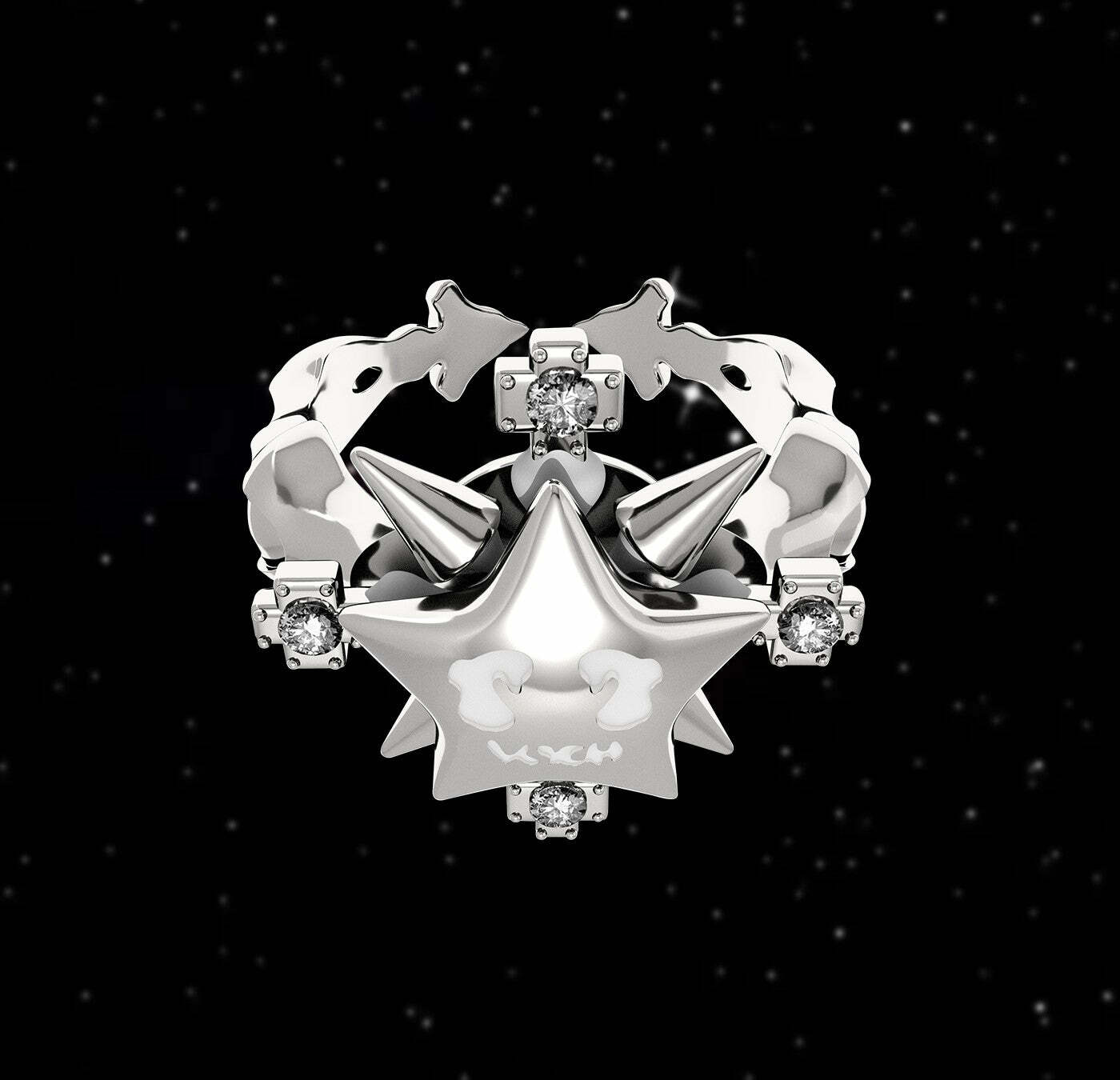 VSCH Lucky Star Spin Ring - Y2K & 90s Fashion, Grunge, Retro, Pastel Goth, Hip Hop, Party Out