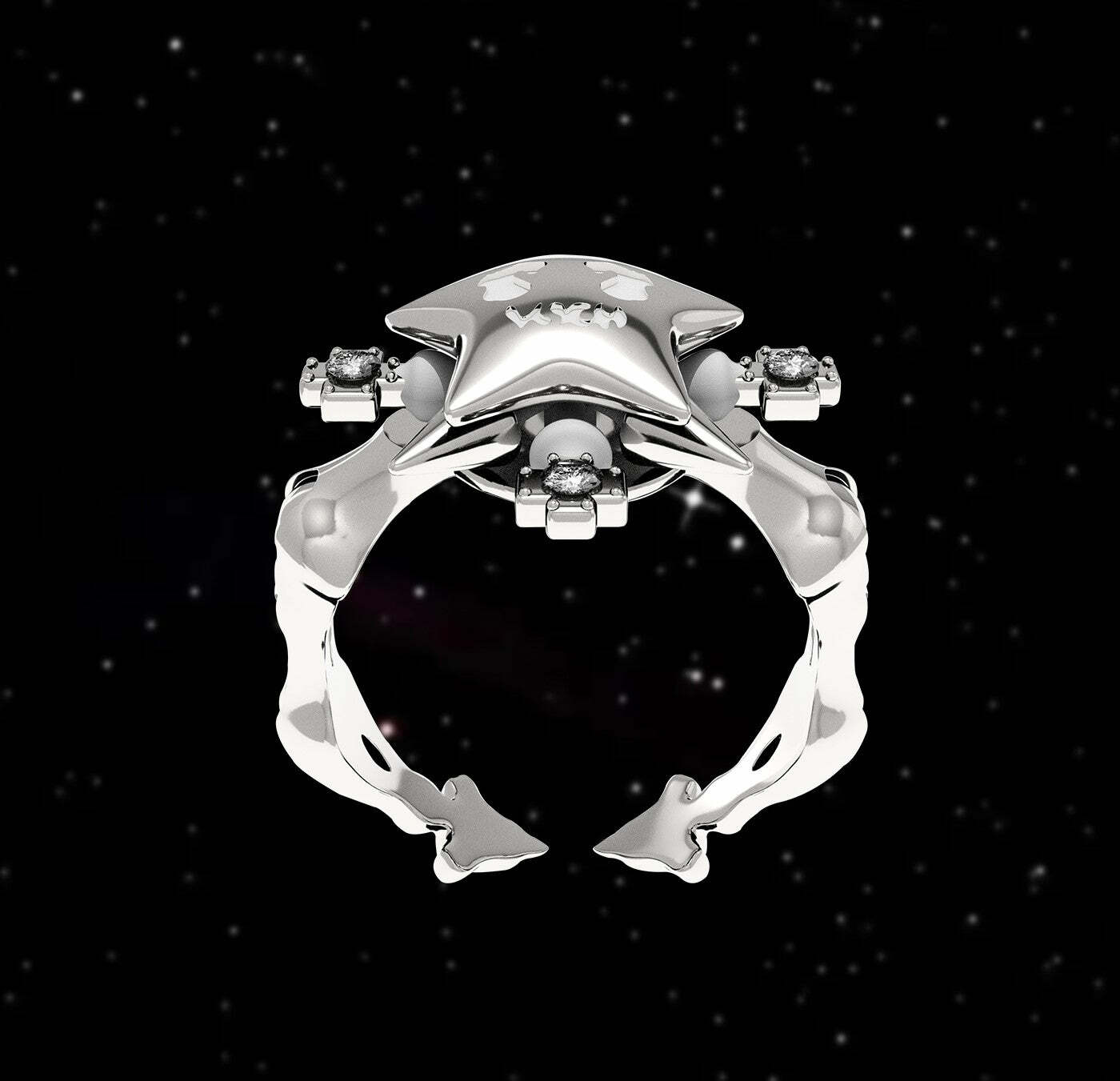 VSCH Lucky Star Spin Ring - Y2K & 90s Fashion, Grunge, Retro, Pastel Goth, Hip Hop, Party Out