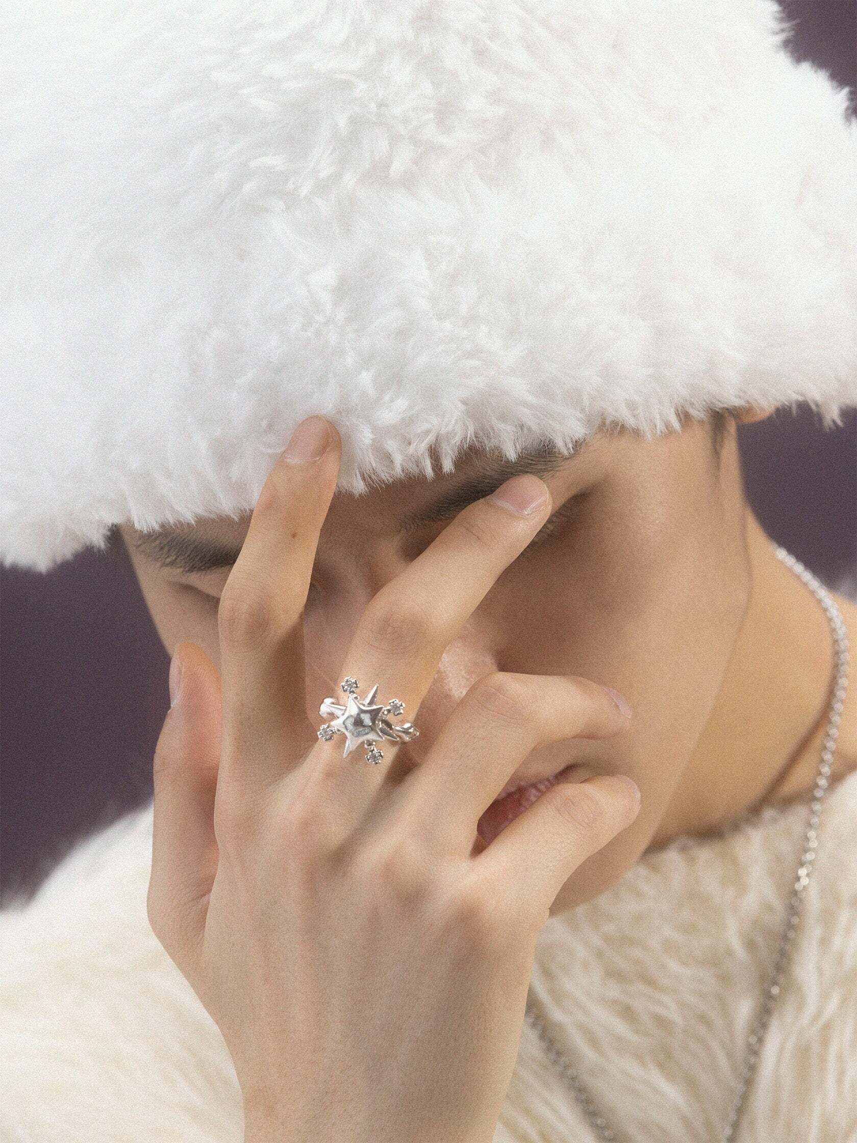 VSCH Lucky Star Spin Ring - Y2K & 90s Fashion, Grunge, Retro, Pastel Goth, Hip Hop, Party Out