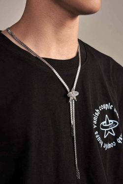 VSCH Star Planet Pull Necklace - Y2K Grunge, 90s Retro, Pastel Goth, Y2K Party & Club Outfits