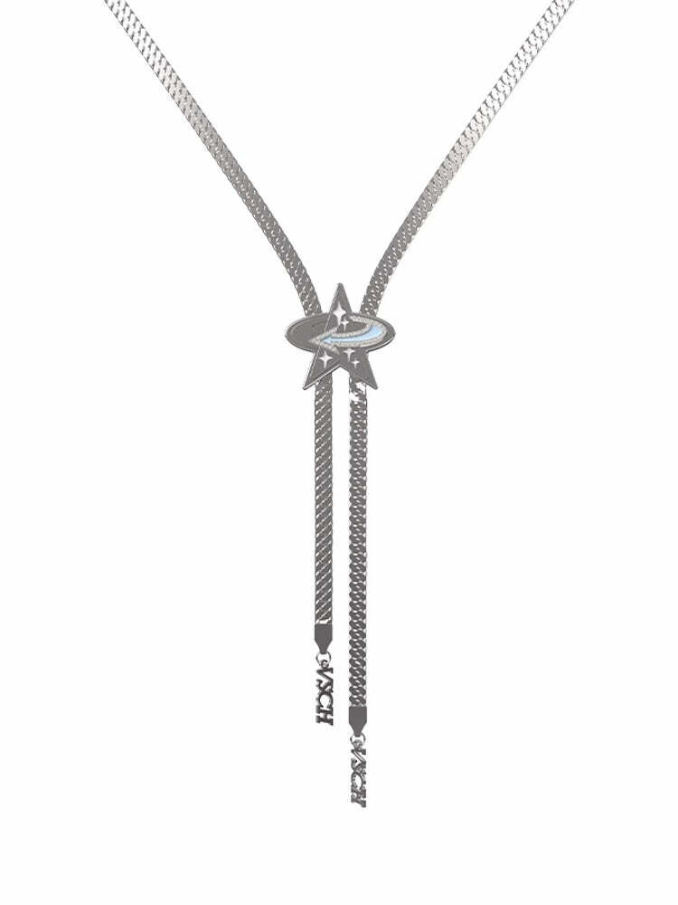 VSCH Star Planet Pull Necklace - Y2K Grunge, 90s Retro, Pastel Goth, Y2K Party & Club Outfits