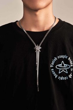 VSCH Star Planet Pull Necklace - Y2K Grunge, 90s Retro, Pastel Goth, Y2K Party & Club Outfits