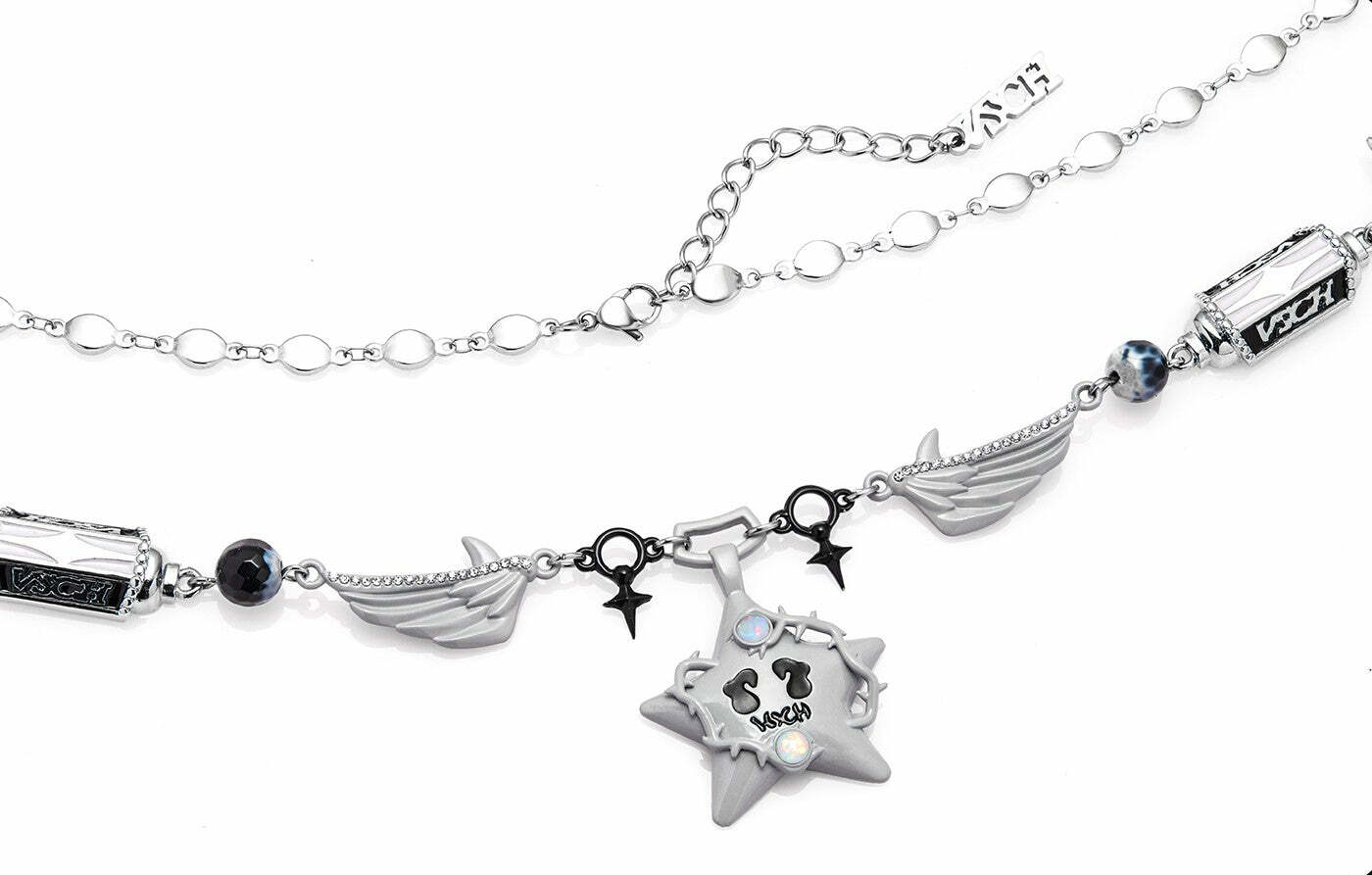 VSCH Thorn Star Necklace - Y2K Grunge, 90s Retro, Gothic Y2K, Y2K Party, Y2K