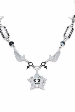 VSCH Thorn Star Necklace - Y2K Grunge, 90s Retro, Gothic Y2K, Y2K Party, Y2K