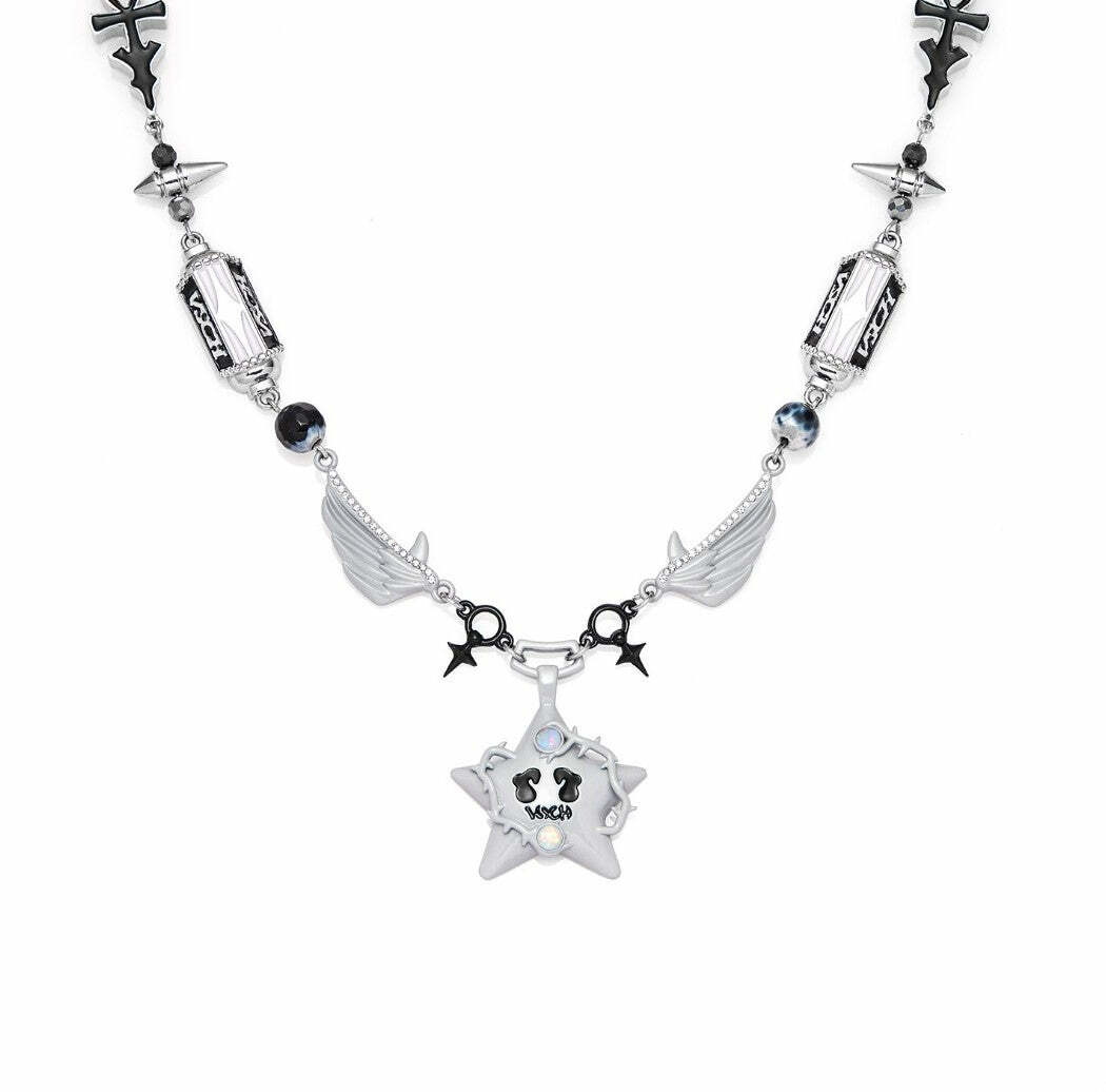 VSCH Thorn Star Necklace - Y2K Grunge, 90s Retro, Gothic Y2K, Y2K Party, Y2K