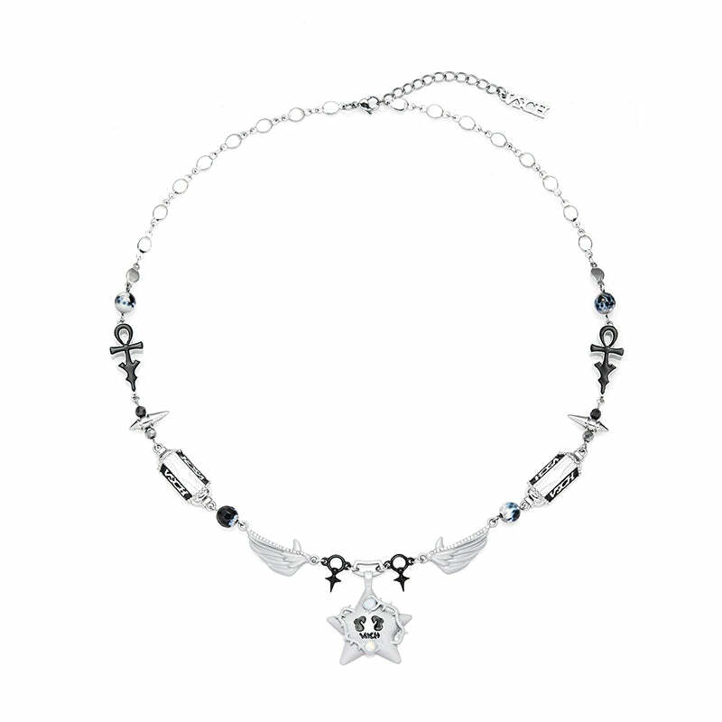 VSCH Thorn Star Necklace - Y2K Grunge, 90s Retro, Gothic Y2K, Y2K Party, Y2K