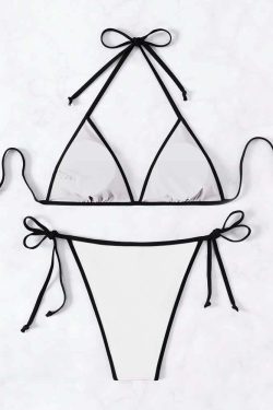 Wassup Y2K Halter Triangle String Bikini Set - Retro 90s Grunge Summer Beach Outfit