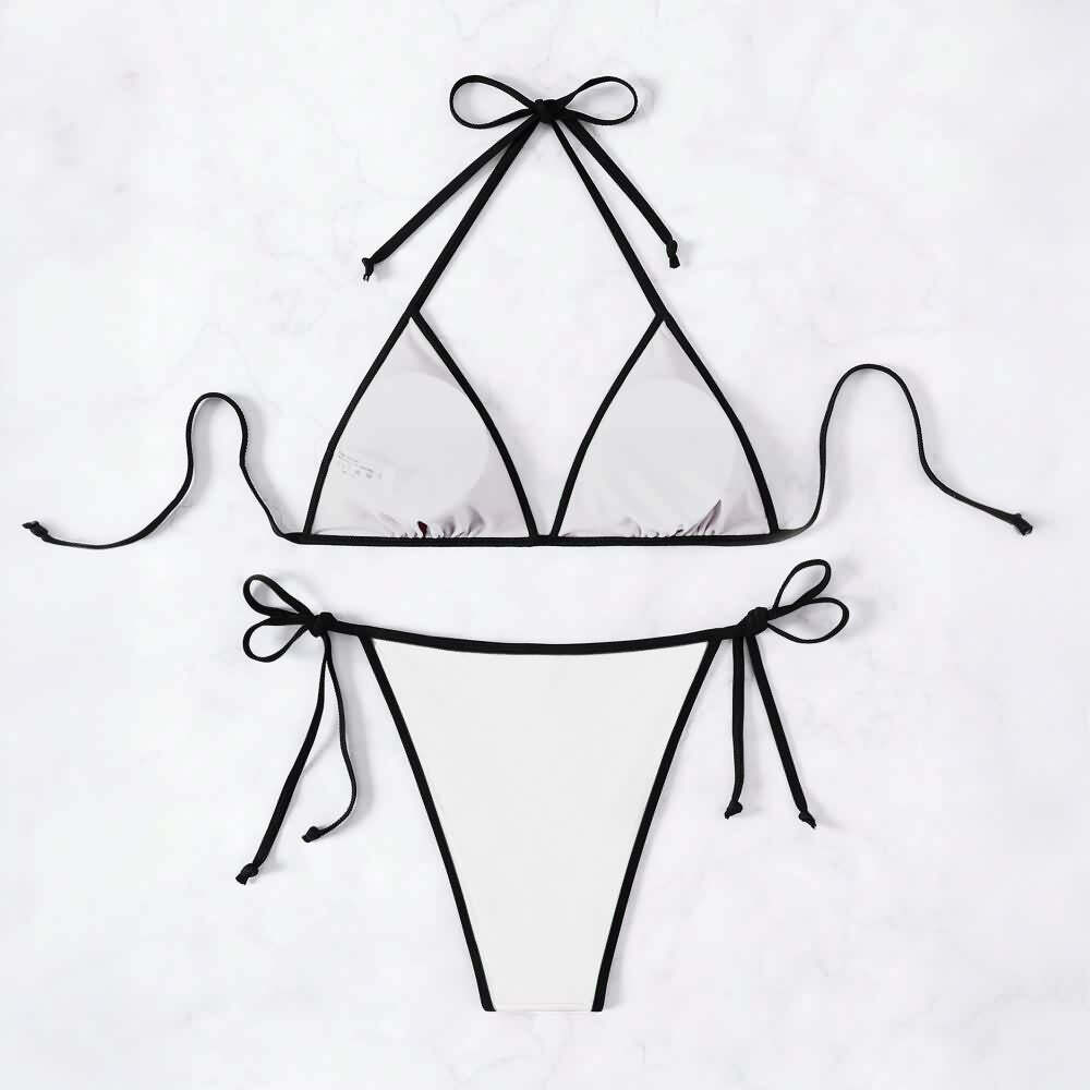 Wassup Y2K Halter Triangle String Bikini Set - Retro 90s Grunge Summer Beach Outfit