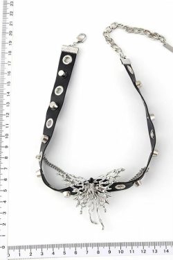 Webcore Y2K Dark Grunge Butterfly Choker - 90s Fashion, Y2K Summer Outfits, Gothic Y2K Style