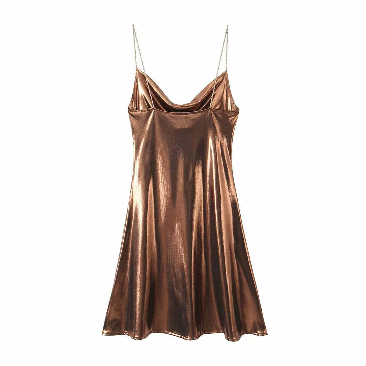 Wesleigh Metallic Slip Mini Dress - Y2K Summer, 90s Grunge, Retro Party, Pastel Goth Outfits
