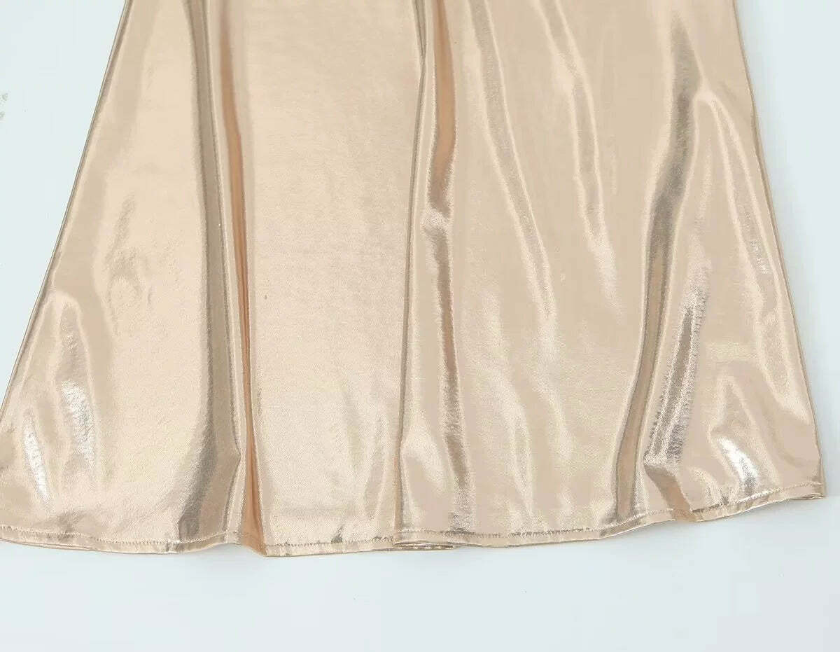 Wesleigh Metallic Slip Mini Dress - Y2K Summer, 90s Grunge, Retro Party, Pastel Goth Outfits