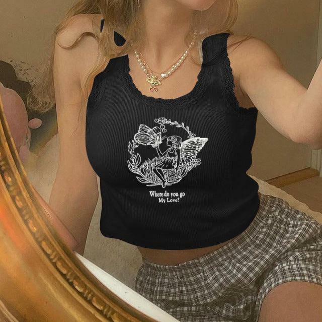 Where Do You Go My Love' Y2K Crop Top - 90s Grunge, Retro, Summer, Party & Club Outfits