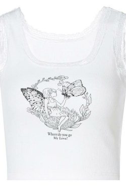 Where Do You Go My Love' Y2K Crop Top - 90s Grunge, Retro, Summer, Party & Club Outfits