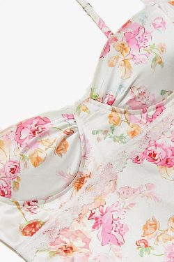White and Pink Floral Dress - Y2K Summer Outfit, 90s Fashion, Grunge, Retro Style, Pastel Goth