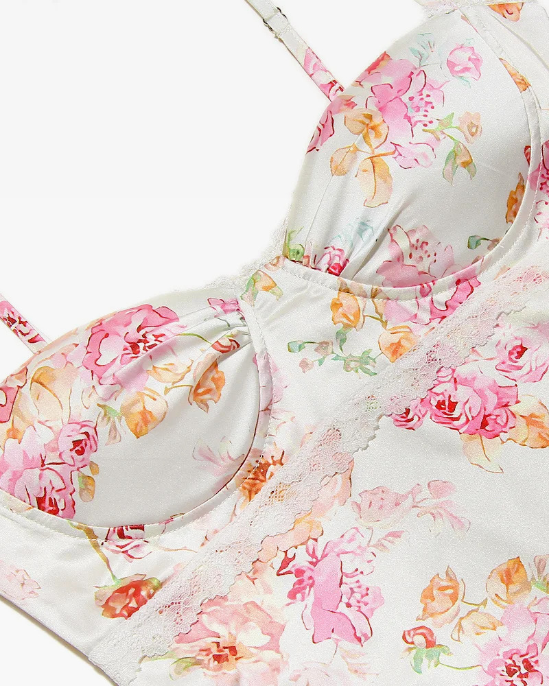 White and Pink Floral Dress - Y2K Summer Outfit, 90s Fashion, Grunge, Retro Style, Pastel Goth