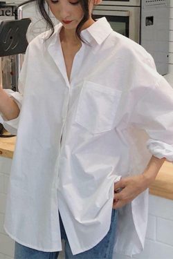 White Cotton Blouse - Y2K Summer, 90s Fashion, Grunge, Retro, Baby Tees, Y2K Club & Party