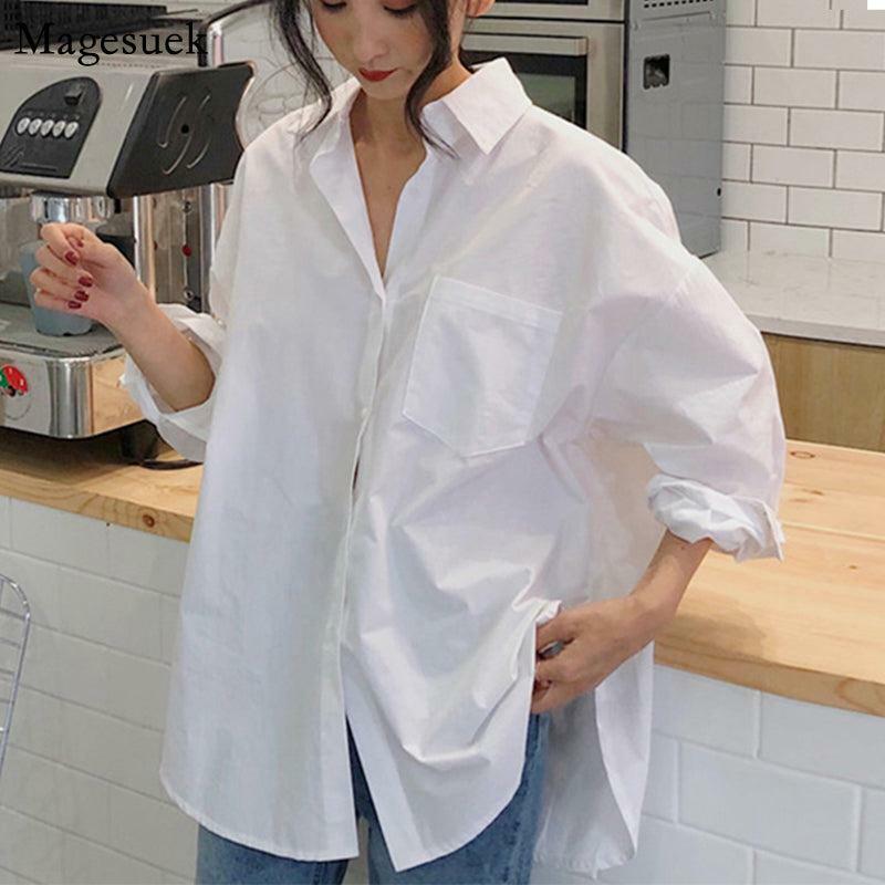 White Cotton Blouse - Y2K Summer, 90s Fashion, Grunge, Retro, Baby Tees, Y2K Club & Party