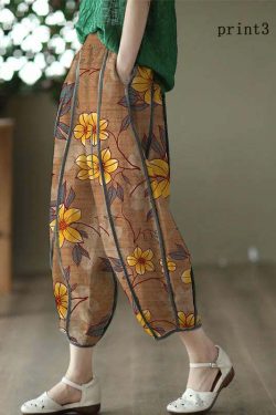 White Patchwork Linen Harem Pants with Pockets - Y2K Summer, 90s Fashion, Grunge Outfits