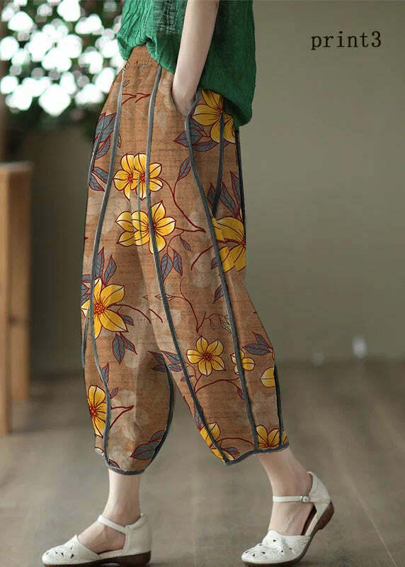 White Patchwork Linen Harem Pants with Pockets - Y2K Summer, 90s Fashion, Grunge Outfits