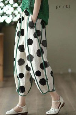 White Patchwork Linen Harem Pants with Pockets - Y2K Summer, 90s Fashion, Grunge Outfits
