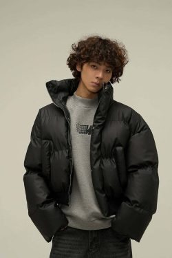 WLEXT Y2K Layered Puffer Jacket - Retro 90s Grunge, Summer Outfits, and Pastel Goth Fashion