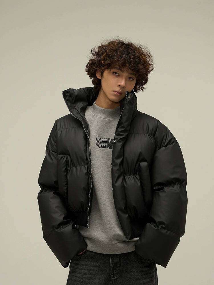 WLEXT Y2K Layered Puffer Jacket - Retro 90s Grunge, Summer Outfits, and Pastel Goth Fashion