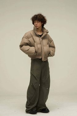 WLEXT Y2K Layered Puffer Jacket - Retro 90s Grunge, Summer Outfits, and Pastel Goth Fashion