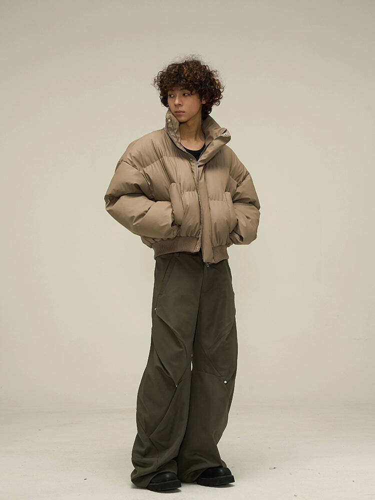WLEXT Y2K Layered Puffer Jacket - Retro 90s Grunge, Summer Outfits, and Pastel Goth Fashion