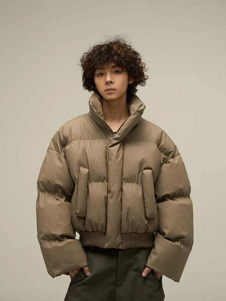 WLEXT Y2K Layered Puffer Jacket - Retro 90s Grunge, Summer Outfits, and Pastel Goth Fashion