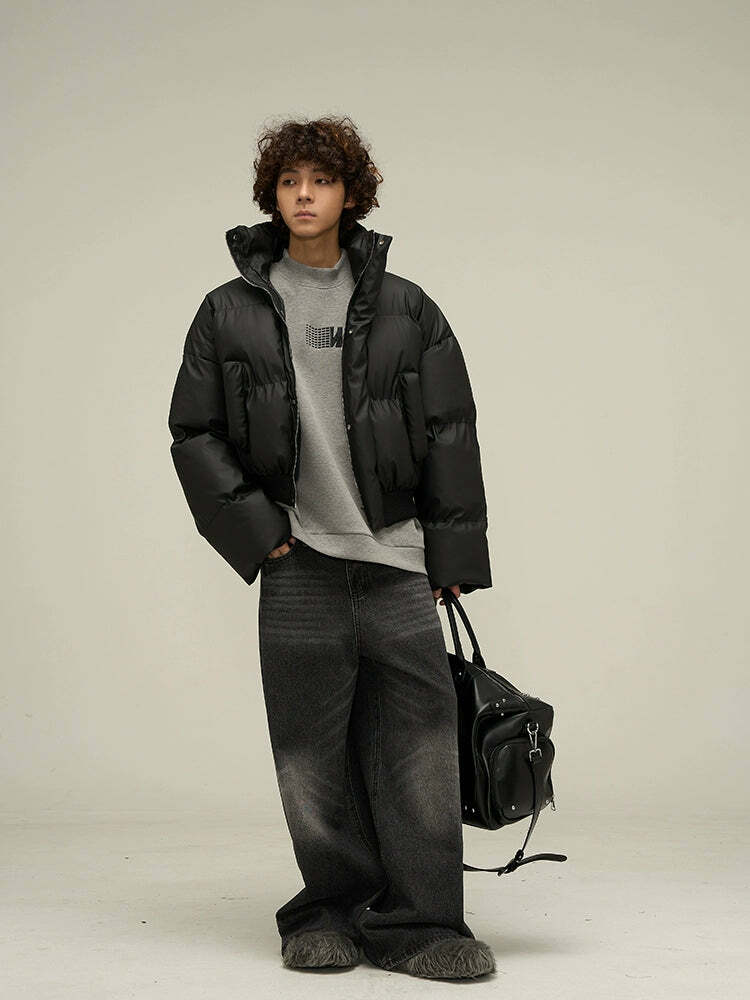 WLEXT Y2K Layered Puffer Jacket - Retro 90s Grunge, Summer Outfits, and Pastel Goth Fashion