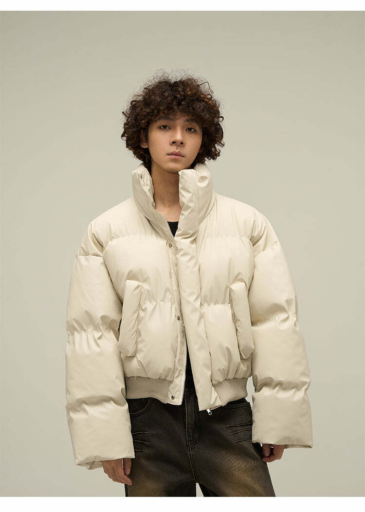WLEXT Y2K Layered Puffer Jacket - Retro 90s Grunge, Summer Outfits, and Pastel Goth Fashion