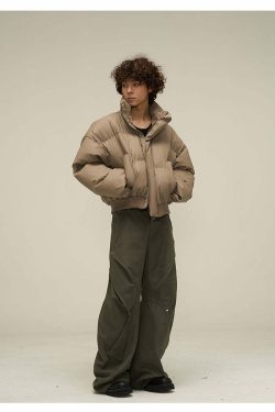 WLEXT Y2K Layered Puffer Jacket - Retro 90s Grunge, Summer Outfits, and Pastel Goth Fashion