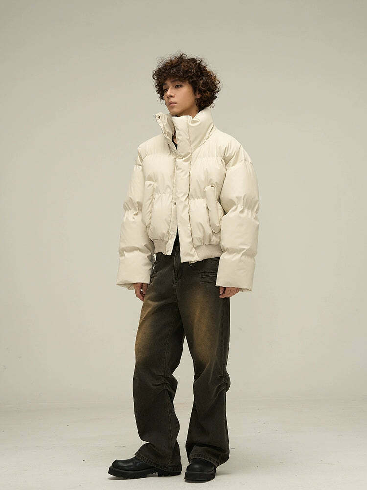 WLEXT Y2K Layered Puffer Jacket - Retro 90s Grunge, Summer Outfits, and Pastel Goth Fashion