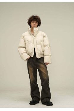 WLEXT Y2K Layered Puffer Jacket - Retro 90s Grunge, Summer Outfits, and Pastel Goth Fashion