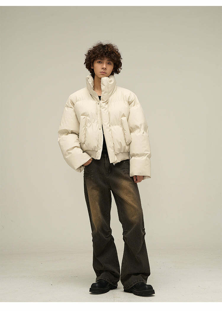 WLEXT Y2K Layered Puffer Jacket - Retro 90s Grunge, Summer Outfits, and Pastel Goth Fashion